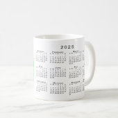Photo personnalisée 2025 Calendrier Café Mug (Devant droit)