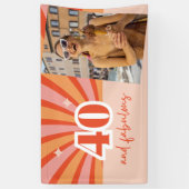 Photo personnalisée 40 et fabuleuse bannière de fê (Vertical)