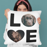 Photo personnalisée | Amour | Oreiller à lancer po<br><div class="desc">Amène ton ami furieux à la vie avec LOVE, le 2 coussin photo qui va répandre un peu de joie et de plaisir. Ce coussin unique vous permet de créer votre propre design personnalisé avec deux de vos pup-shots préférés. C’est une façon unique et attrayante d’honorer votre membre de la...</div>
