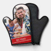 Photo personnalisée avec monogramme rouge simple (Recto/Verso)