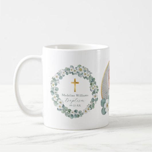 Photo personnalisée Baptême Mug Garde religieuse (Gauche)