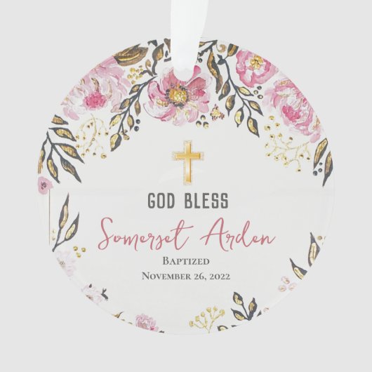 Photo personnalisée Baptême Ornement de Noël (devant)
