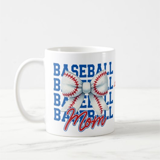 Photo personnalisée Baseball Maman Mug (Gauche)