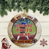 PHOTO personnalisée Baseball Ornements NOM, ANNÉE