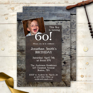 Photo personnalisée Bois Invitation de fête d'anni