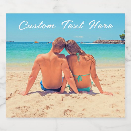 Photo personnalisée Bouteille Étiquette vos photos (Étiquettes simples)