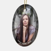 Photo personnalisée Cadre noir ovale Ornement de N (Gauche)