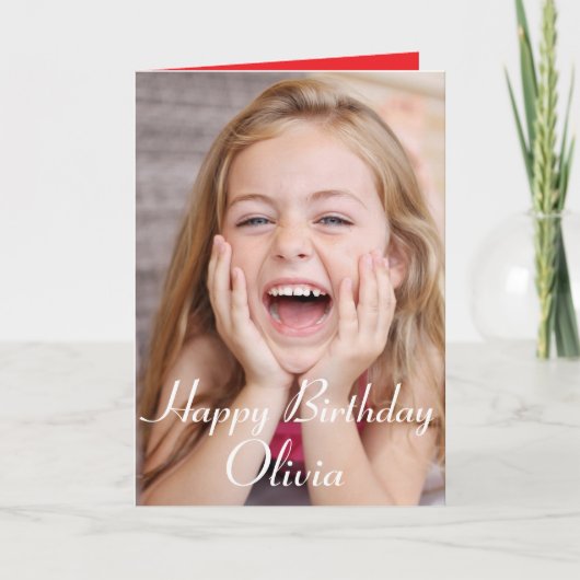 Photo personnalisée, carte d'anniversaire. (Devant)