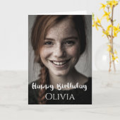 Photo personnalisée, carte d'anniversaire (Fleur jaune)