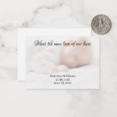 Photo personnalisée Carte de Faire-part Nom de nai (Devant/Arrière en situation)