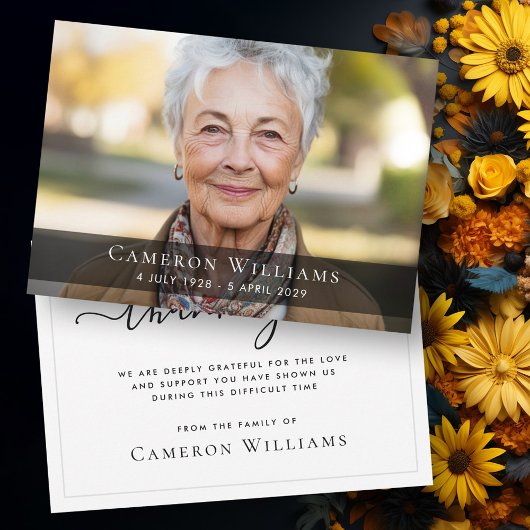 Photo personnalisée carte de remerciements de deui