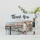 Photo personnalisée Carte de remerciements Mariage (Debout devant)