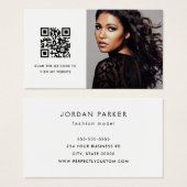 Photo personnalisée Code QR cartes de visite blanc (Devant & derrière)