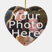 Photo personnalisée Coeur ornement de Noël (Dos)