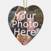 Photo personnalisée Coeur ornement de Noël (Gauche)