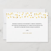 Photo personnalisée Coeurs or Script Merci (Dos)