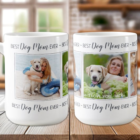 Photo personnalisée Collage Chien Maman Café Mug