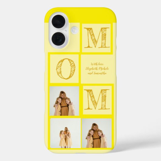 Photo personnalisée coque iphone jaune|Texte (Verso)