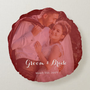 Photo personnalisée Coussin rond pour les couples 
