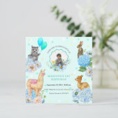 Photo personnalisée Cute Animaux Invitation Annive (Debout devant)