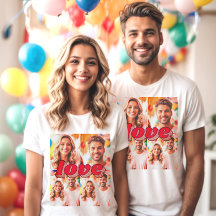 Photo personnalisée d'amour filtrée x4 T-shirt