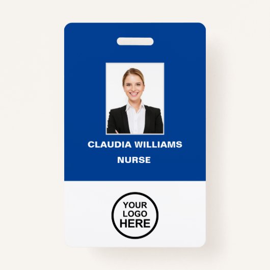 Photo personnalisée de l'employé, Nom, Logo, Badge (Devant)