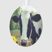 Photo personnalisée de vache noire et blanche (devant)