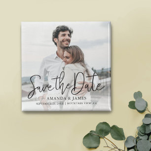 Photo personnalisée Enregistrer le aimant Date Fr