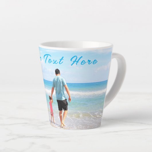 Photo personnalisée et Mug en latte de texte (Angle droit)