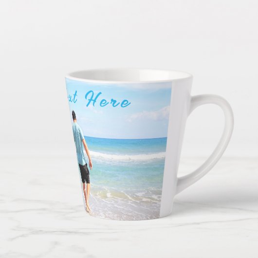 Photo personnalisée et Mug en latte de texte (Droite)