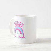 Photo Personnalisée Et Nom Besties Café Mug (Devant gauche)