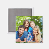 Photo personnalisée et nom Carré Magnet (Recto/Verso)