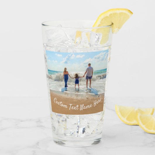 Photo personnalisée et nom de texte en verre (Dos glace)