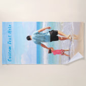 Photo personnalisée et serviette de plage de texte (Devant)