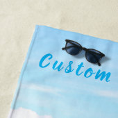 Photo personnalisée et serviette de plage de texte (En situation)