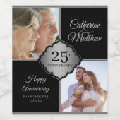Photo personnalisée Étiquette du vin du 25e annive (Étiquettes simples)