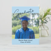 Photo personnalisée Faire-part de graduation recto (Debout devant)