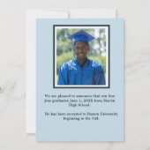 Photo personnalisée Faire-part de graduation recto (Dos)
