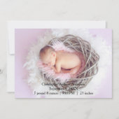 Photo personnalisée Faire-part de naissance bébé (Devant)
