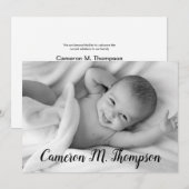 Photo personnalisée Faire-part de naissance modern (Devant / Derrière)