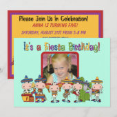 Photo personnalisée Fiesta Invitation anniversaire (Devant / Derrière)