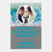 Photo personnalisée Frosted Beach Wedding Bienvenu (Recto)