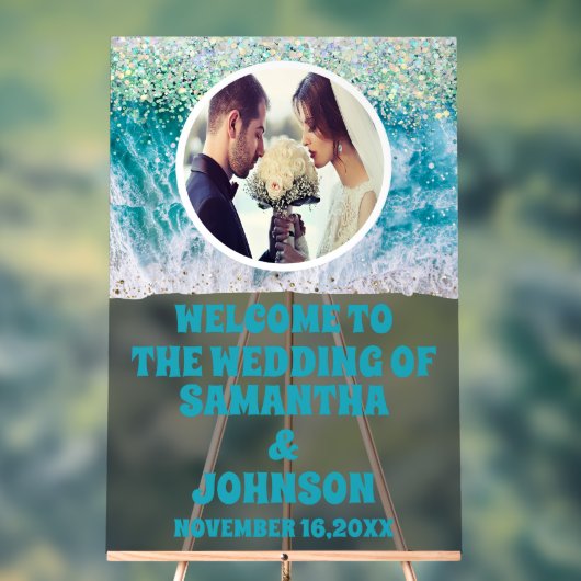 Photo personnalisée Frosted Beach Wedding Bienvenu (Neutre)