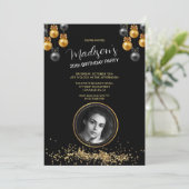 Photo personnalisée Gold & Black Invitation d'anni (Debout devant)