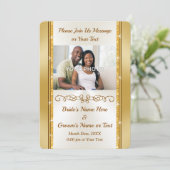 Photo Personnalisée Gold Bordure Invitations de ma (Debout devant)