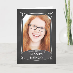 Photo personnalisée Invitation Anniversaire, Cha