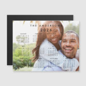 Photo personnalisée Magnet Calendrier 2026 (Devant / Derrière)