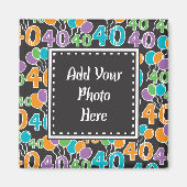 Photo personnalisée Magnet coloré 40e anniversaire (Devant)