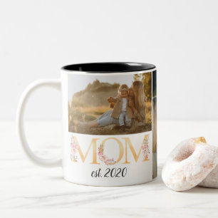 Photo personnalisée Maman Floral Mug