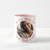Photo Personnalisée Mug Floral - La Meilleure Mama (Centre)